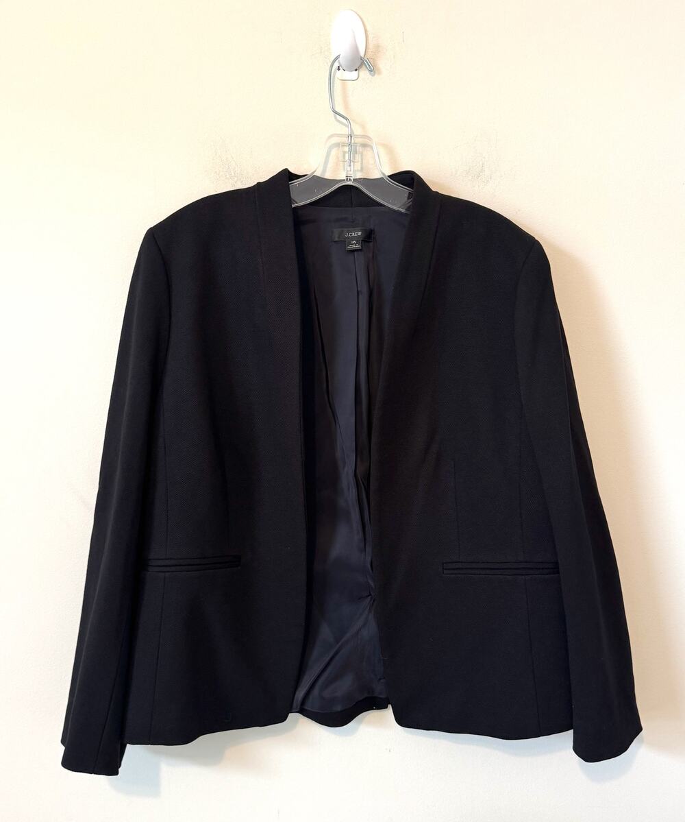 J. Crew Basic Open Front Blazer Black Size 16 Plus